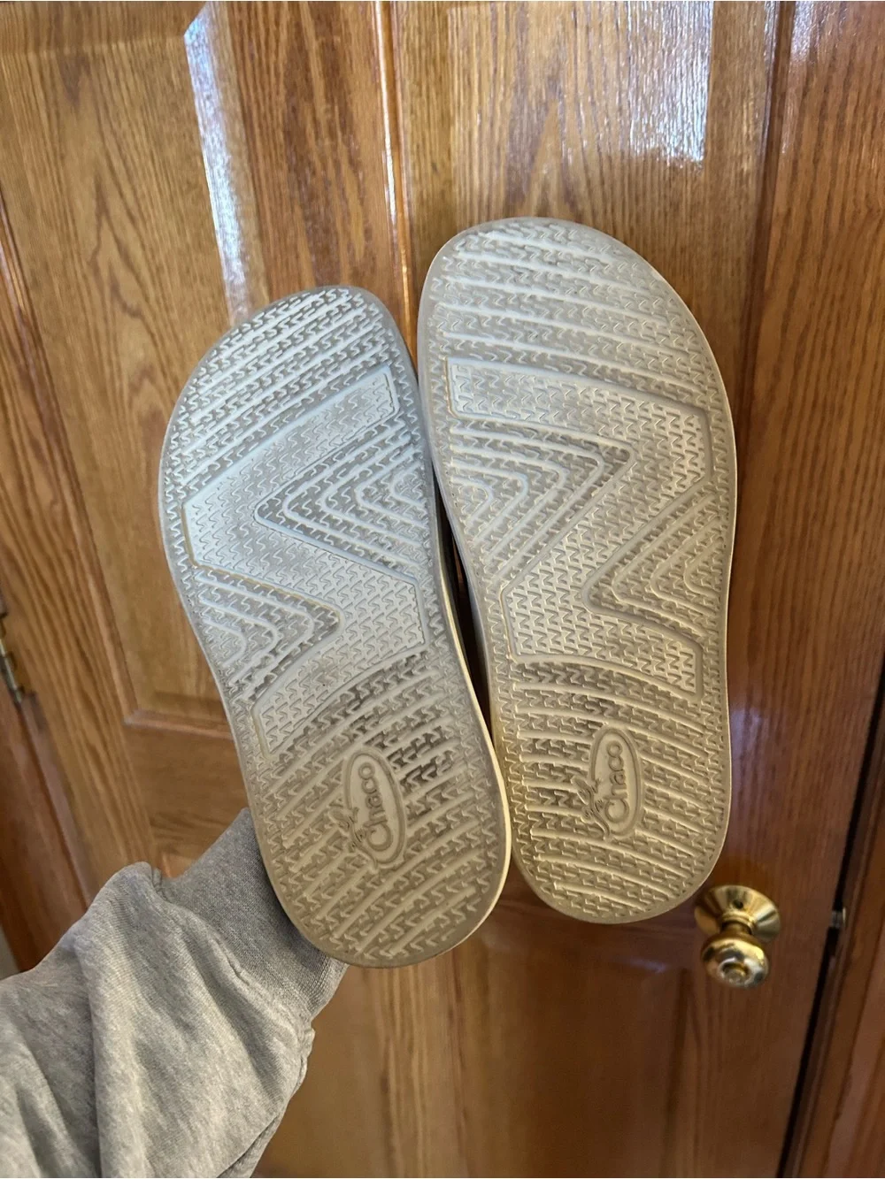 Chaco Tan Crossover Slide Sandals with Buckle